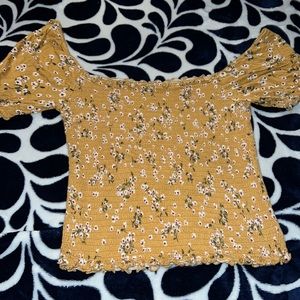 Off the shoulder floral t-shirt